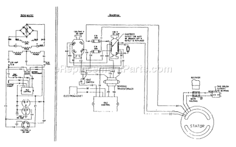 Page G Diagram and Parts List for 9086-0  Briggs and Stratton Generator